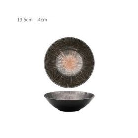 Japanese Style Household Retro Round Dish Dish (Option: Small bowl black)