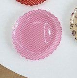 Floral Plaid Decorative Plate Flower Acrylic Spoon (Option: B)