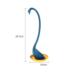 Swan With Tray Can Stand Up Spoon (Color: Navy blue)