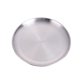 Stainless Steel Round Plate (Option: Silver-26CM)