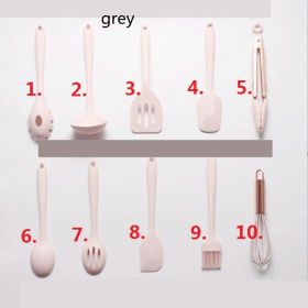 Silicone Whisk Baby Food Supplement Set (Option: Grey-Brush)