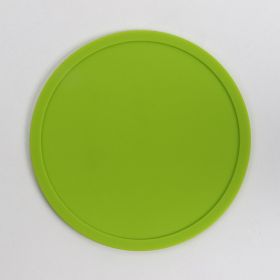 Simple Style Candy Color Silicone 10CM Round Coaster (Color: Green)