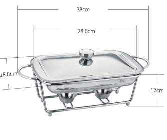 Rectangular Glass Buffet Stove Food Heating Container Hot Pot Alcohol Stove (Option: Two grids-1.5L)