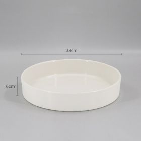 Japanese Flower Arrangement Ceramic Chinese Flower Plate (Option: Matt White-33cm Plate)