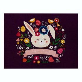 Home Cartoon Rabbit Kitchen Insulation Coaster Anti-scalding Cotton And Linen Western Placemat (Option: CD06414-Cotton and linen-32X42cm)