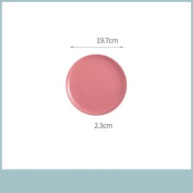 Home Creative Personality Striped Steak Plate (Option: Pink-8inch Matte Shallow dish)