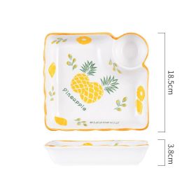 Japanese Tableware  Plate Household Dumpling Dish (Option: Pineapple)