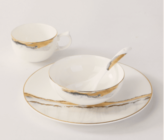 Bone China Hotel Tableware Set Chinese Style (Option: Four piece set)