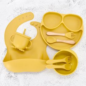 11 Piece Baby Training Dinner Plate Bowl (Option: Yellow-8PCS)