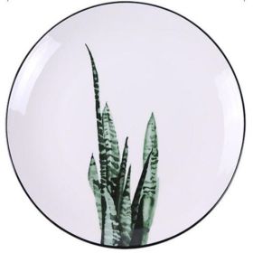 Green Plant Ceramic Plate Cartoon Fruit Plate (Option: Ornithogalum)