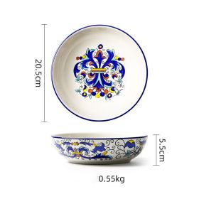 Creative Round Hand Painted Household Ceramic Plate 8 Inch (Option: San Marino)