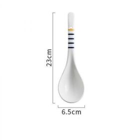 Japanese Style Creative Restaurant Home  Ceramic Spoon (Option: H)