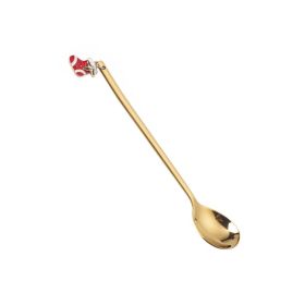 304 Stainless Steel Christmas Spoon (Option: Gold-Christmas socks)