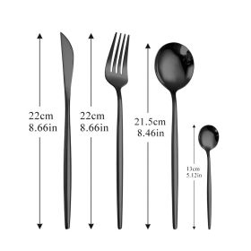 4-piece Stainless Steel Western Cutlery Set (Option: Black fourpiece suit)