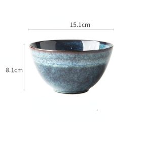 Lototo Japanese Tableware Set Ceramic Bowl Plate (Option: Eucalyptus6inches)