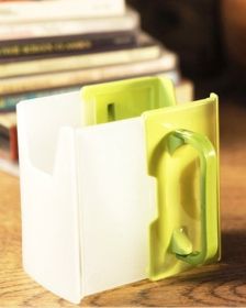 Toddler Water Cup Holder Carton Milk Adjustable Anti-spill Container (Color: Green)