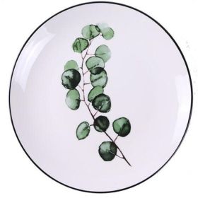 Green Plant Ceramic Plate Cartoon Fruit Plate (Option: Eucalyptus Leaf)