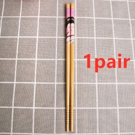 Lady Printed Bamboo Chopsticks (Option: Color5-1pair)