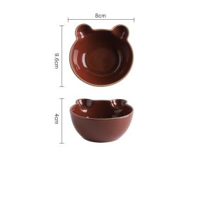 Cartoon Creative Ceramic Dipping Sauce Saucer (Color: Brown)