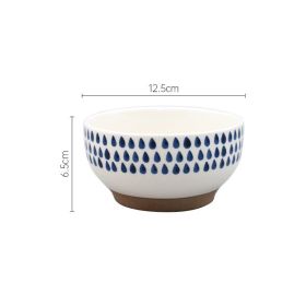 4-inch Household Hand-painted Stoneware Tableware Noodle Soup (Option: Raindrops)