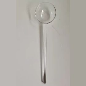 Creative Milk Dessert Spoon Colored Transparent High Temperature Glass (Option: Transparent short)