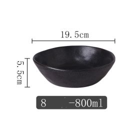 Kiln Into Ceramic Tableware Creative Hotel Steak Plate (Option: Metal black 8inch bowl)