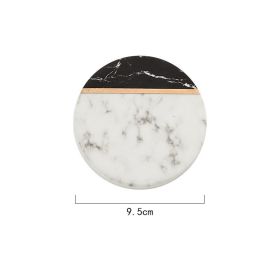 Nordic Phnom Penh Marbled Coaster Creative Ceramics (Option: Round shape-1PCS)