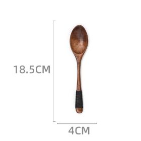 Japanese Style Wooden Long Handle Soup Instant Noodle Spoon (Option: 2 Style)