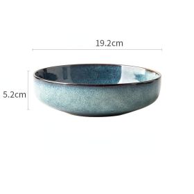 Lototo Japanese Tableware Set Ceramic Bowl Plate (Option: Eucalyptus7.5inches)