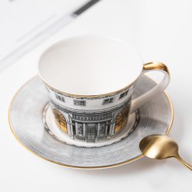 Bone China Gold Edge Handle Coffee Cup Set (Option: As shown-Capacity 101or200ml)