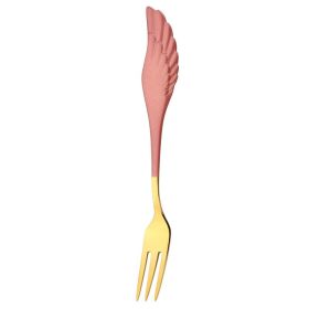 304 Stainless Steel Coffee Spoon Creative Net Red Wings Spoon Ice Cream Spoon Dessert Spoon Fork Spoon Spoon Gift Tableware (Option: J)