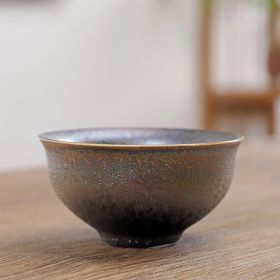 Colorful Black Gold Kiln Variation Tianmu Glazed Ceramic Tea Cup (Option: 6tyle)