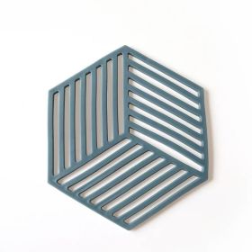 Creative Hollow Insulation Pad Household Tea Coaster Anti-scalding Table Mat Pot Mat Bowl Mat Non-slip Teapot Mat Cup Mat (Option: Rhombus Pattern Blue)