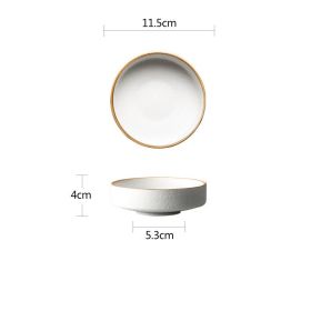 Japanese Vintage Frosted Ceramic Bowl Feature Restaurant Ideas (Option: White-4.5inches)