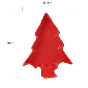 Household Ceramic Snacks Dried Fruit Pastry Dessert Tray (Option: Red-Christmas tree)