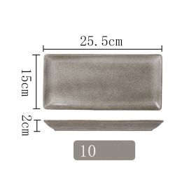 Kiln Into Ceramic Tableware Creative Hotel Steak Plate (Option: Stone grain 10inch rectangul)