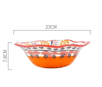 Retro Hand Drawn Dishes Home Rice Bowls (Option: 9inch bowl)