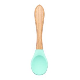 Silicone Baby Food Supplement Tableware Silicone Spoon (Option: Mint green-3.2x14cm)