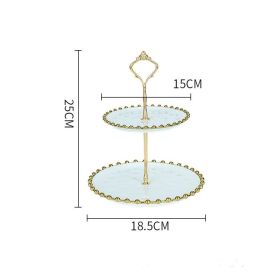 Living Room Coffee Table Household Ceramic Skewer Fruit Dessert Candy Tray Rack (Option: White-S 2layer)