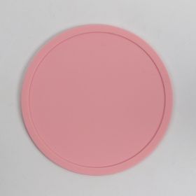 Simple Style Candy Color Silicone 10CM Round Coaster (Color: Pink)