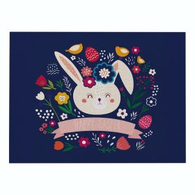 Home Cartoon Rabbit Kitchen Insulation Coaster Anti-scalding Cotton And Linen Western Placemat (Option: CD06416-Cotton and linen-32X42cm)