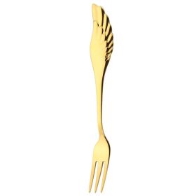 304 Stainless Steel Coffee Spoon Creative Net Red Wings Spoon Ice Cream Spoon Dessert Spoon Fork Spoon Spoon Gift Tableware (Option: D)