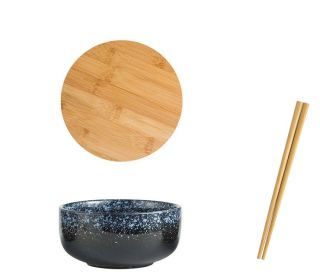 Creative Japanese Student Ceramic Soup Bowl Tableware (Option: Sea of fog-6.5inch Chopsticks cover)