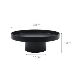 Simple And Modern Round Storage Tray Living Room (Option: Black-L)