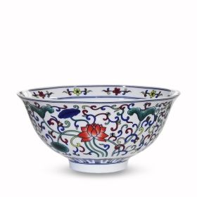 Dragon And Phoenix Chinese Bone China Rice Bowl (Option: Lotus-5.5inches)