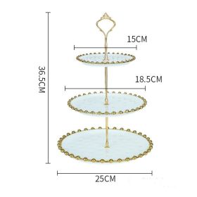 Living Room Coffee Table Household Ceramic Skewer Fruit Dessert Candy Tray Rack (Option: White-3layer)