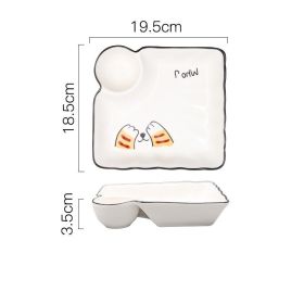 Home Creative Cartoon Cute Ceramic Plate (Option: Shy cat-7.5inch)