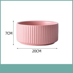 Creative Personality Household Ceramic Bowl Tableware (Option: Pink-8inch)