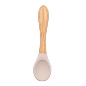 Silicone Baby Food Supplement Tableware Silicone Spoon (Option: Offwhite-3.2x14cm)