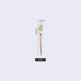 Stainless Steel Polished Portuguese Western Tableware (Option: Gold-Fruit fork-1PCS)